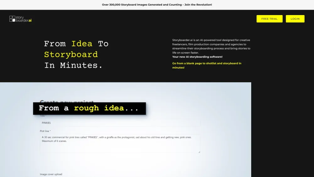 Storyboarder.ai Website screenshot