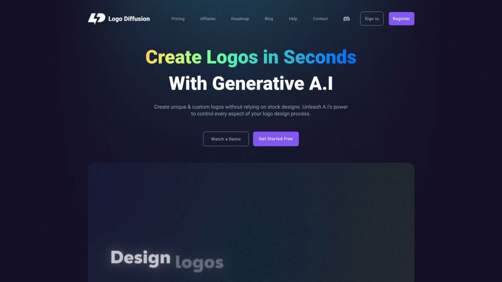 Logo Diffusion Website screenshot