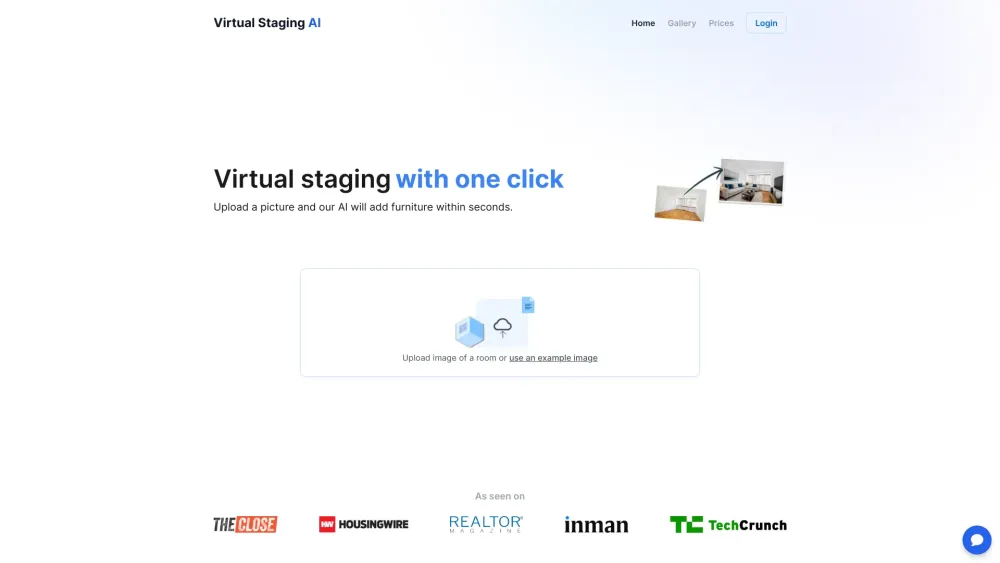 Instant Virtual Staging Website screenshot