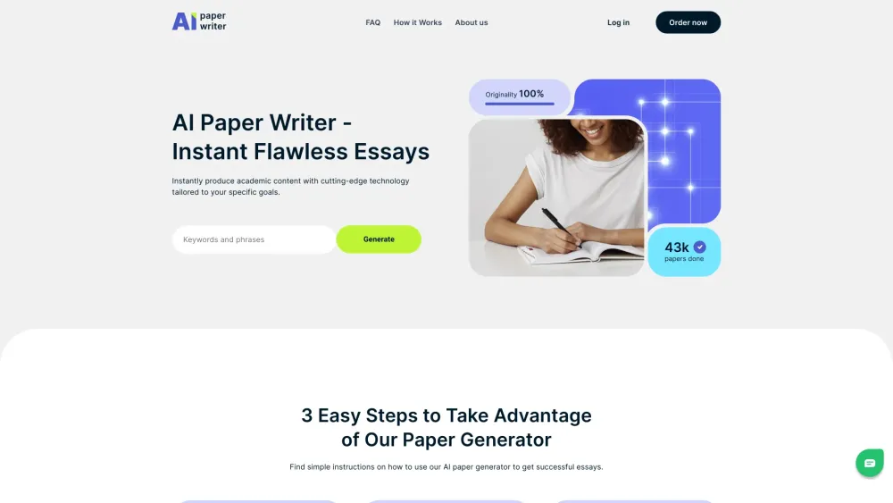 AI Paper Writer Online Website screenshot