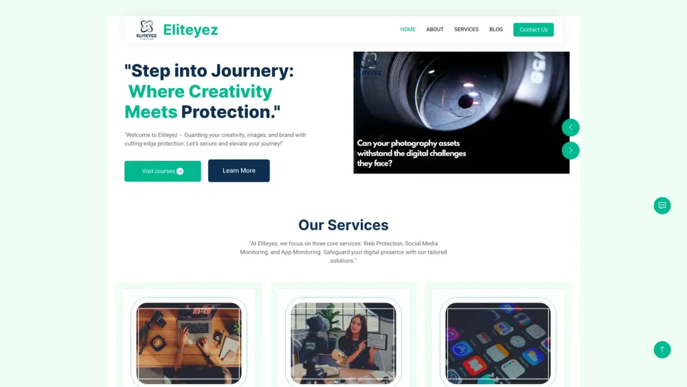 Eliteyez Website screenshot