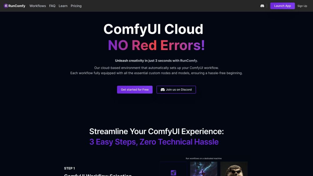 RunComfy Website screenshot