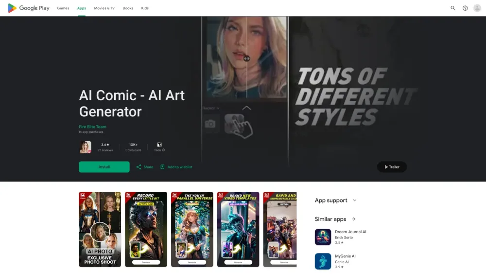 AI photo & video Generator Website screenshot