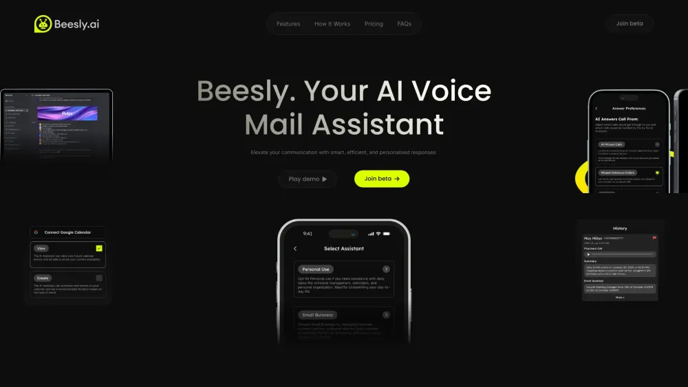 Beesly AI Website screenshot