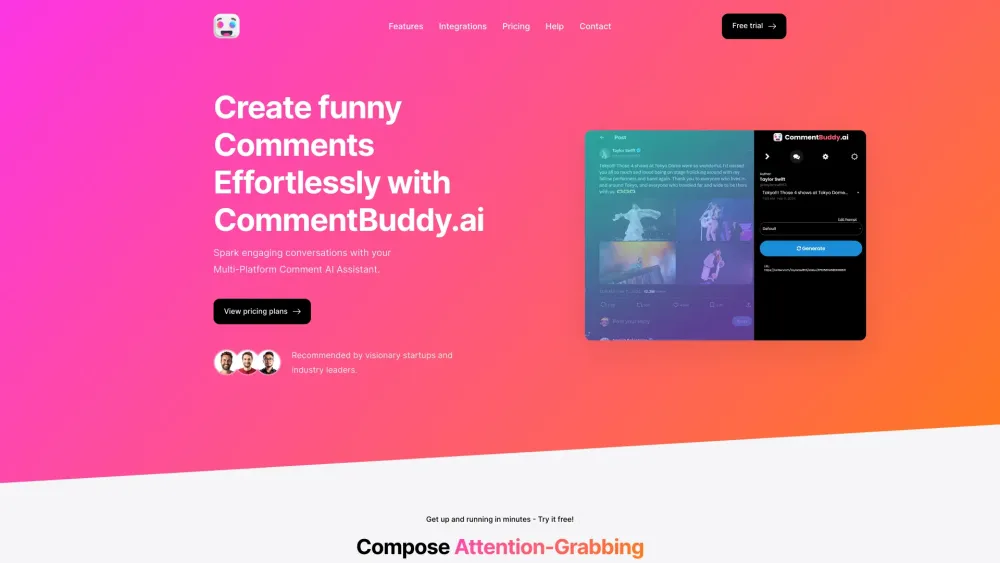 CommentBuddy.ai Website screenshot