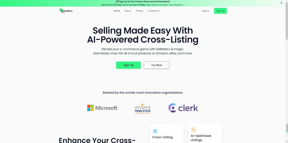 SellMate AI Website screenshot