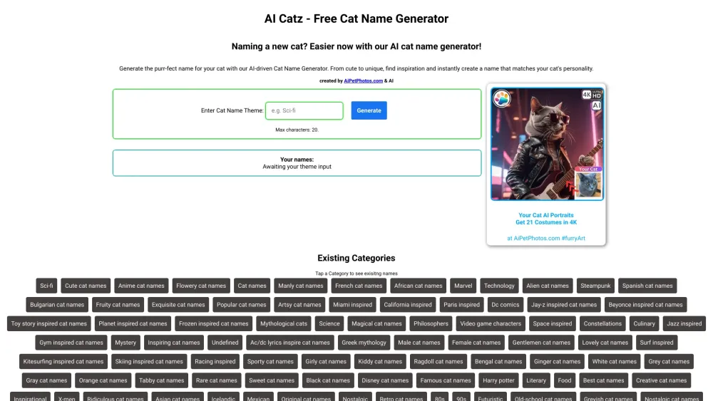 AI Catz Website screenshot