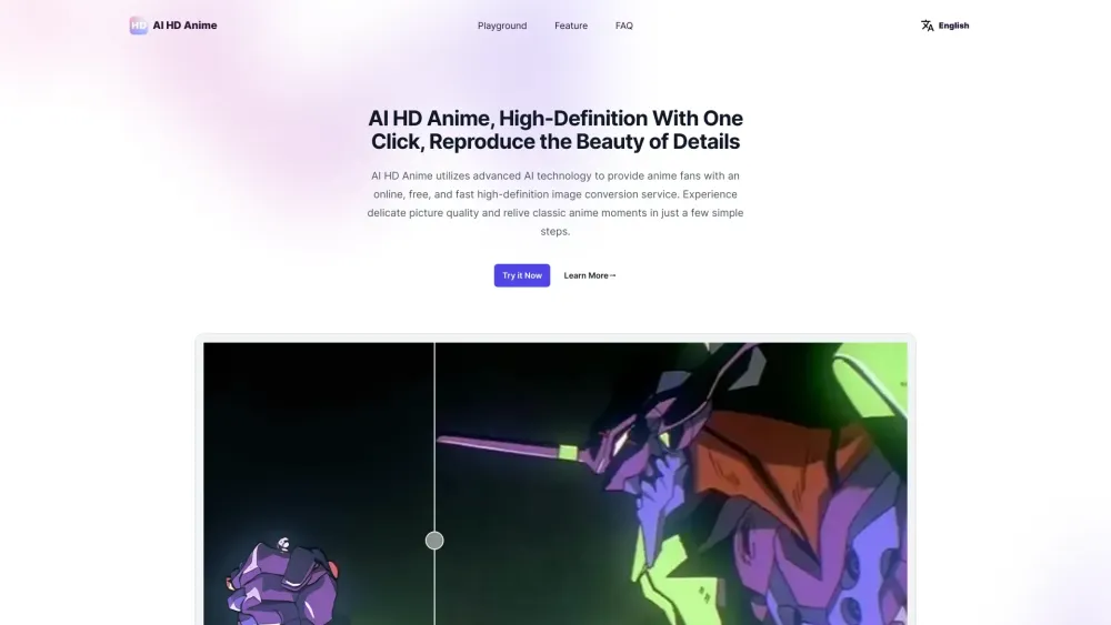 AI HD Anime Website screenshot