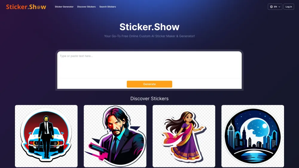 Sticker.Show Website screenshot