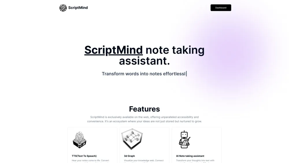 ScriptMind Website screenshot