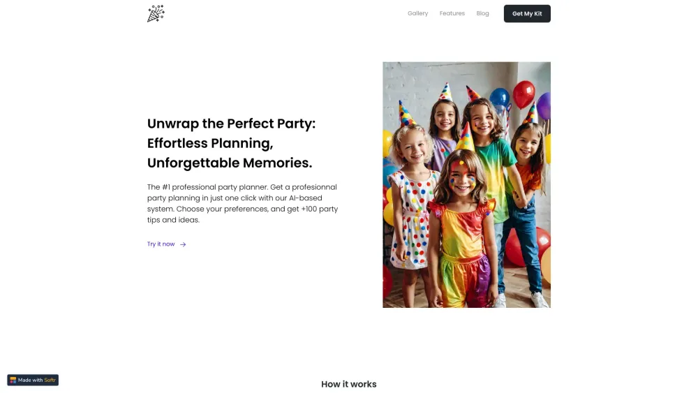 Best Party Idea Website screenshot