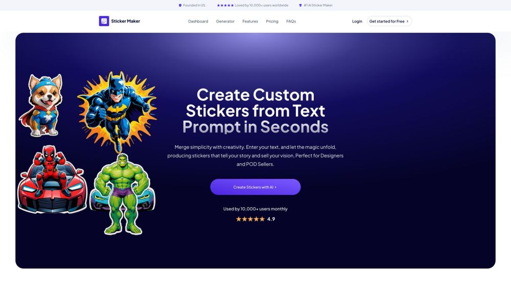 Sticker Maker Website screenshot