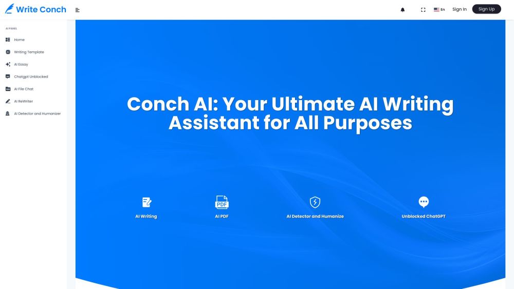 Write Conch AI Website screenshot