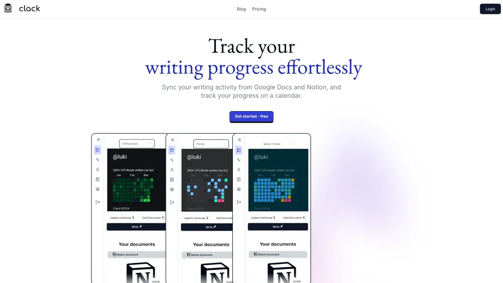 Clack Website screenshot