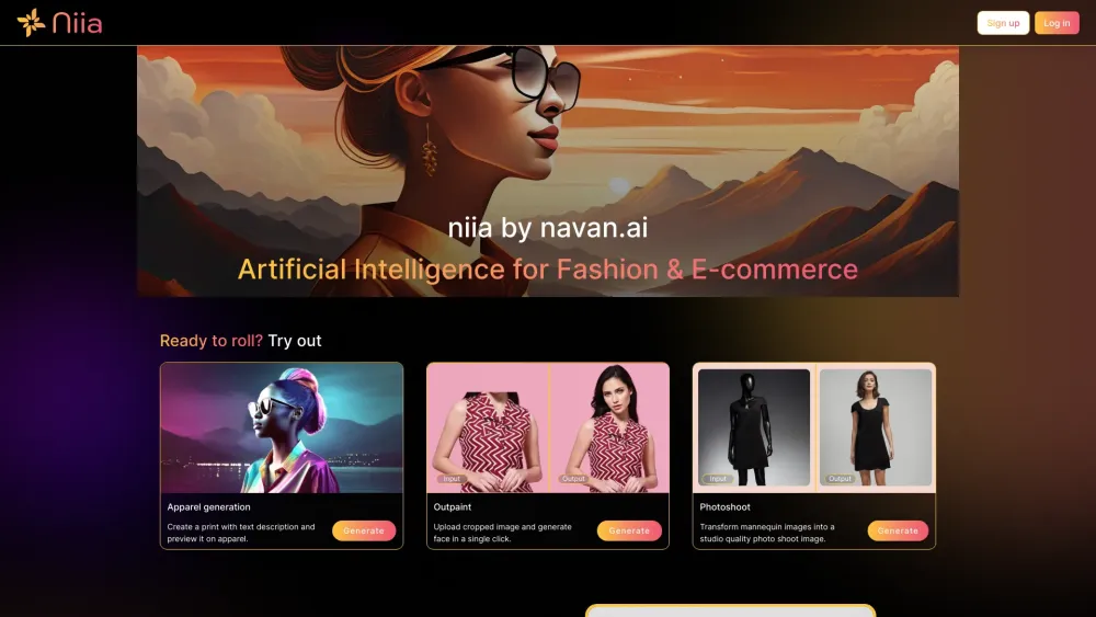 niia.ai Website screenshot