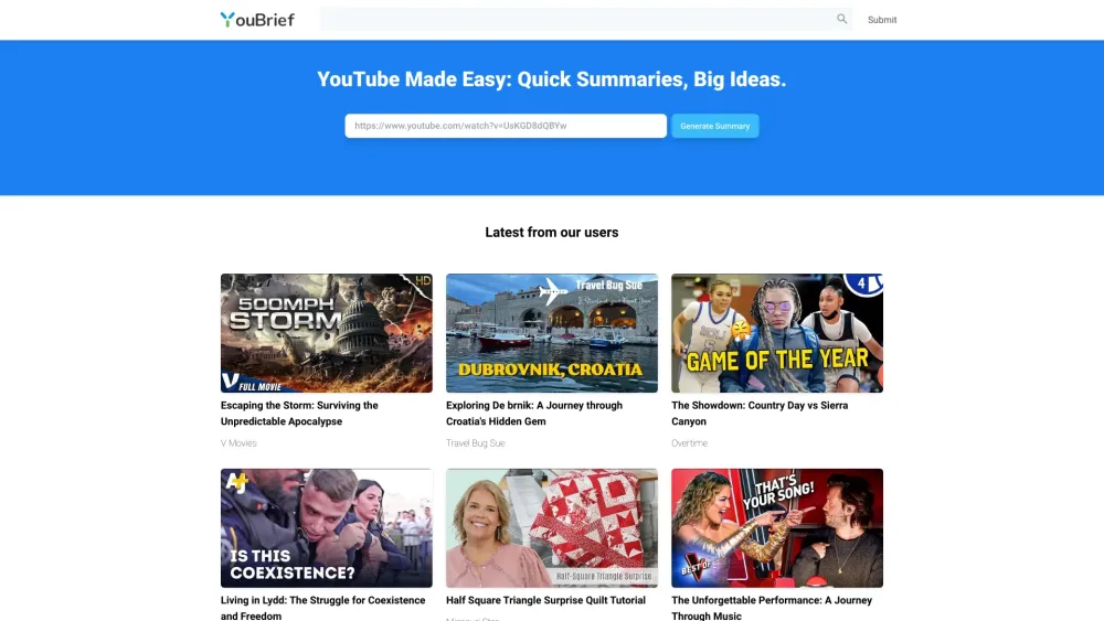 YouBrief Website screenshot