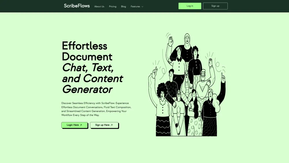 ScribeFlows Website screenshot