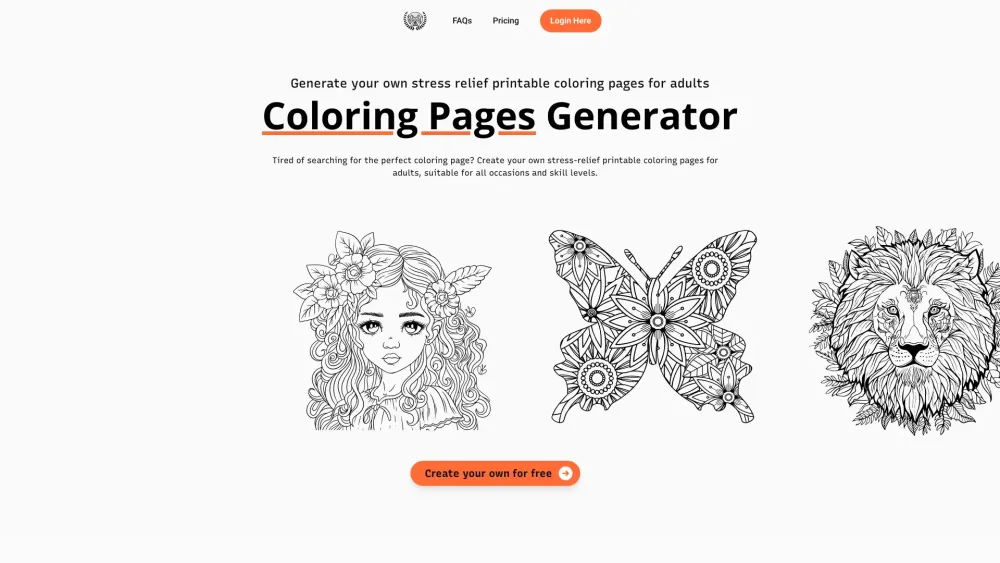 Coloring Pages Pro Website screenshot