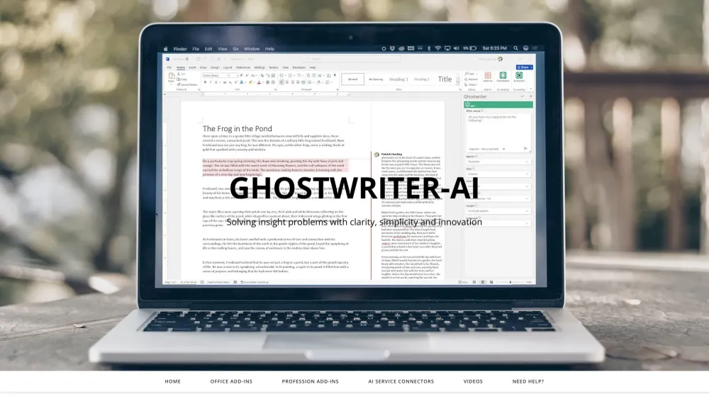 Ghostwriter Add-ins for Microsoft Office Website screenshot