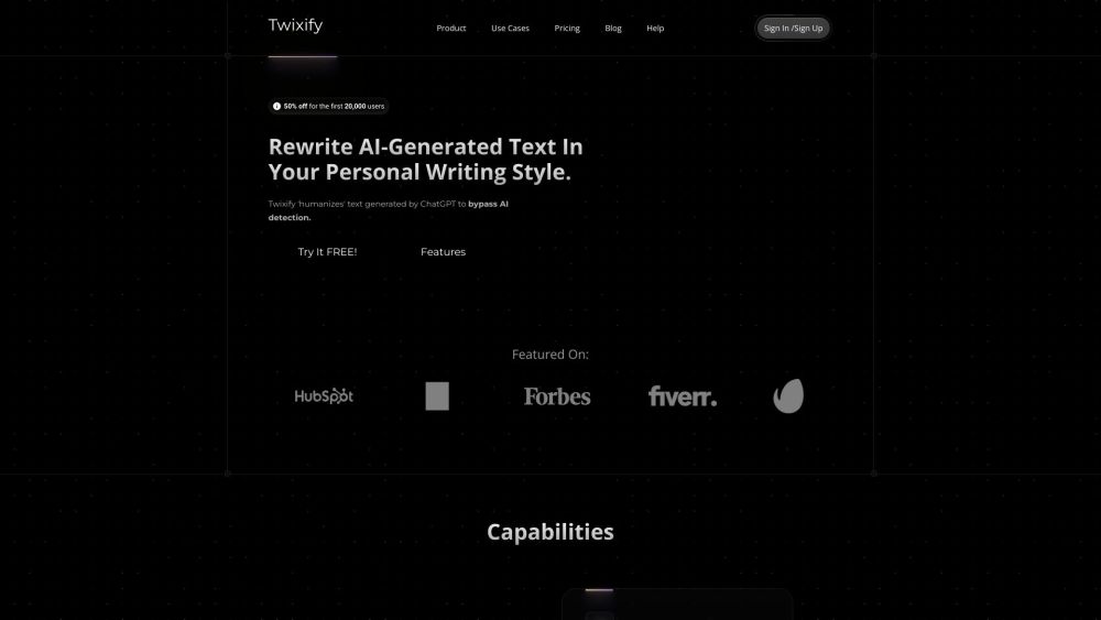 Twixify Website screenshot