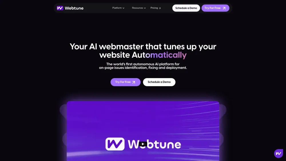 Webtune Website screenshot