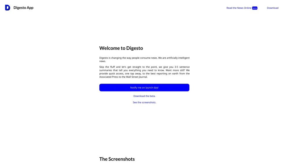 Digesto Website screenshot