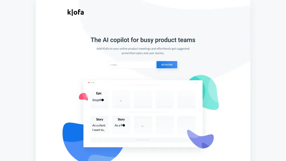 Klofa Website screenshot