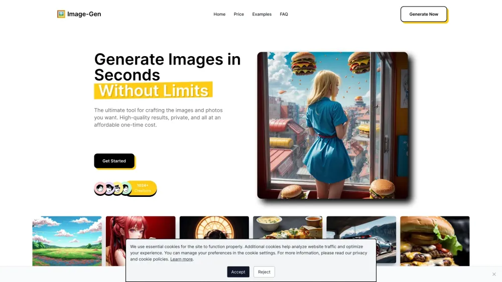 Image-Gen Website screenshot