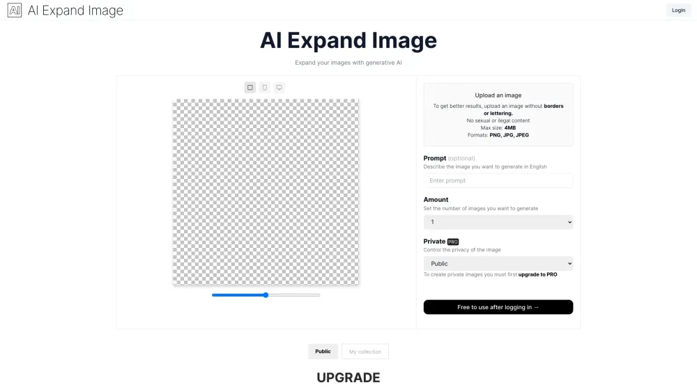 AI Expand Image Website screenshot