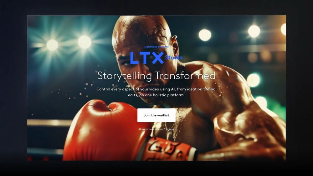 LTX Studio Website screenshot