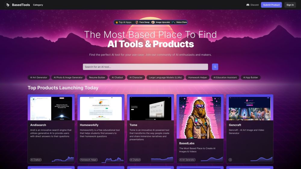 BasedTools AI Website screenshot