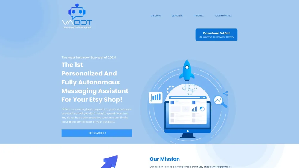 VABot Website screenshot