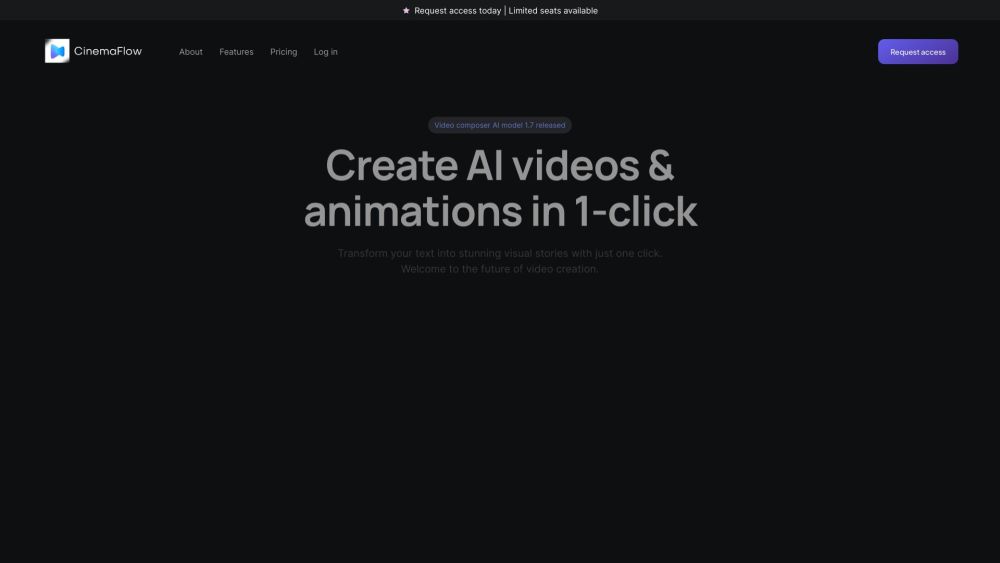 CinemaFlow AI Website screenshot