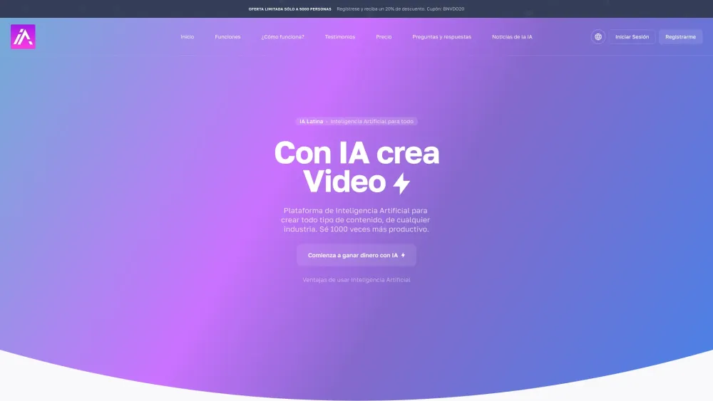 IA Latina Website screenshot