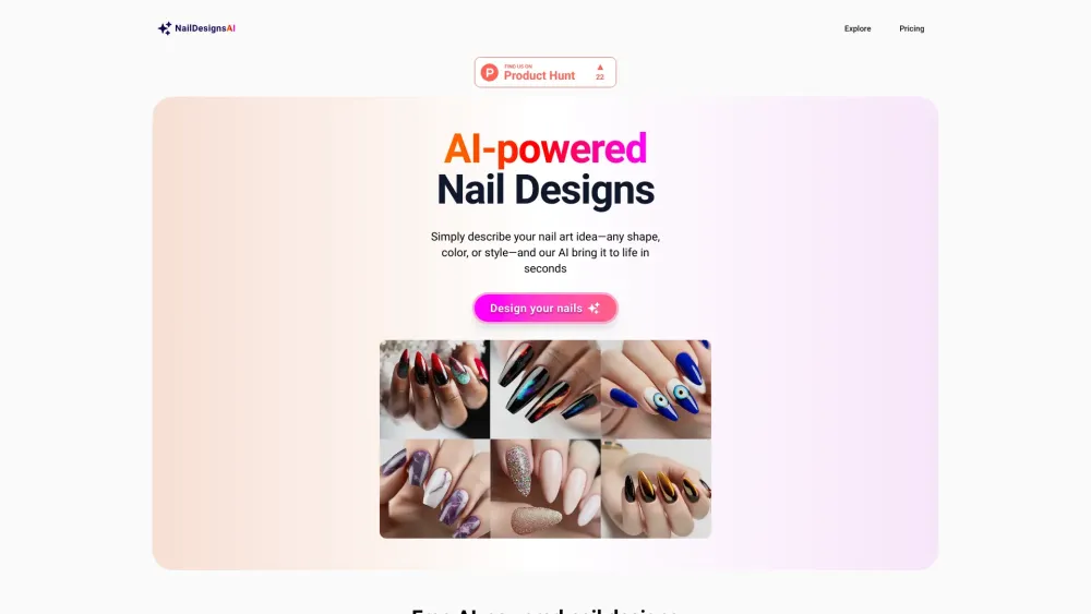 NailDesigns AI Website screenshot