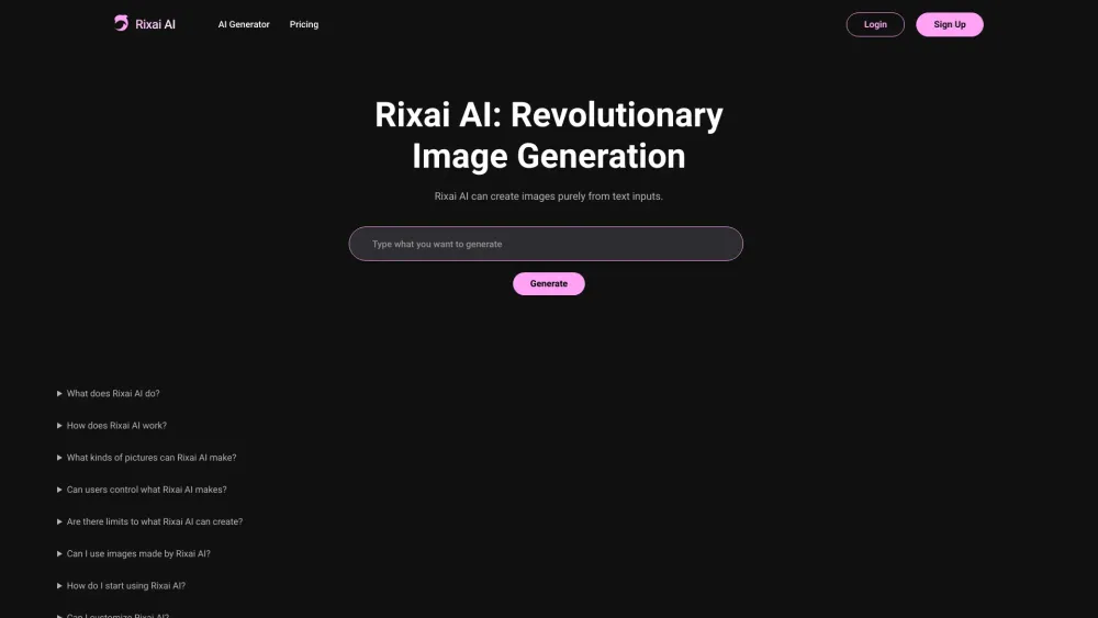 Rixai AI Website screenshot