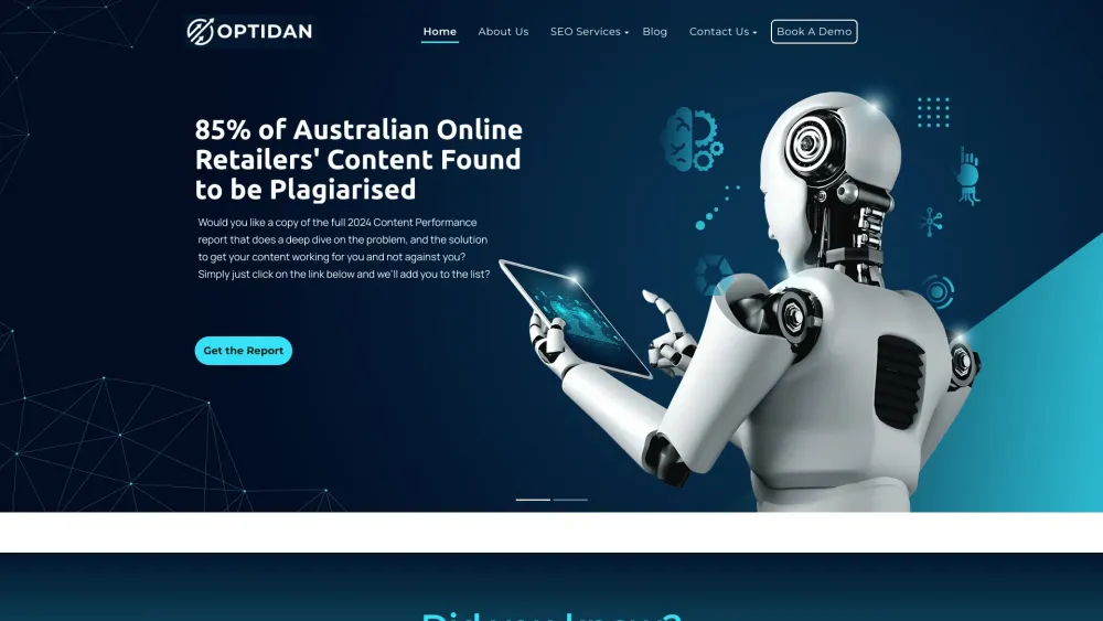 Optidan AI Website screenshot