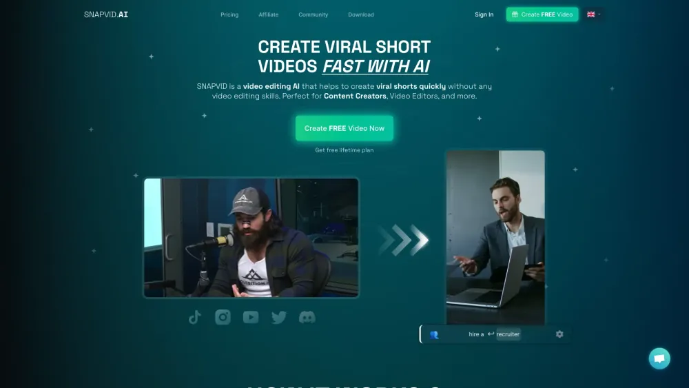 SNAPVID Website screenshot