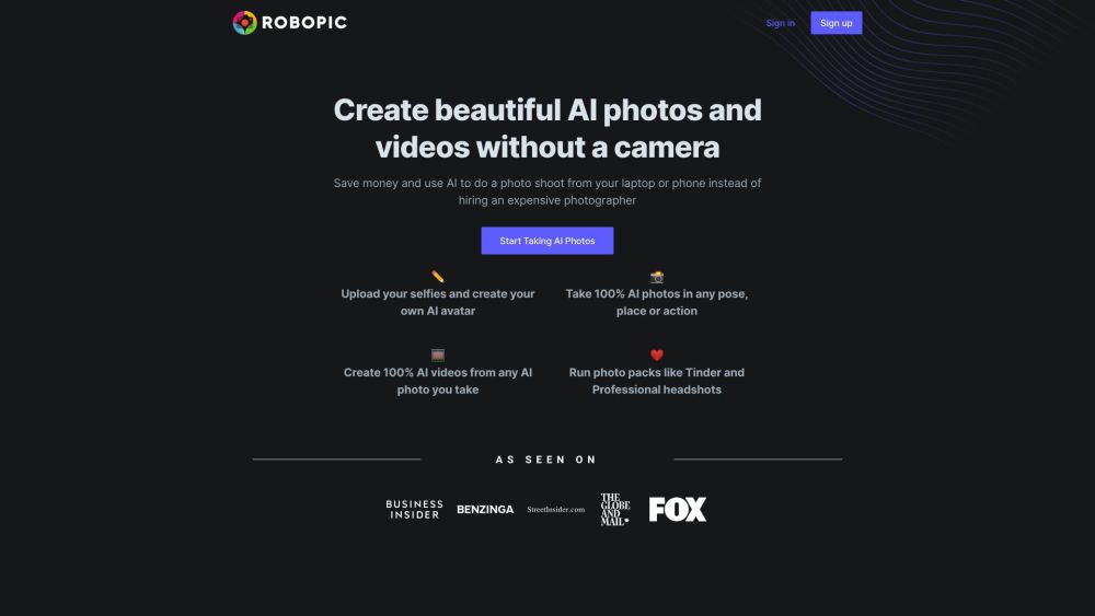 Robopic Website screenshot