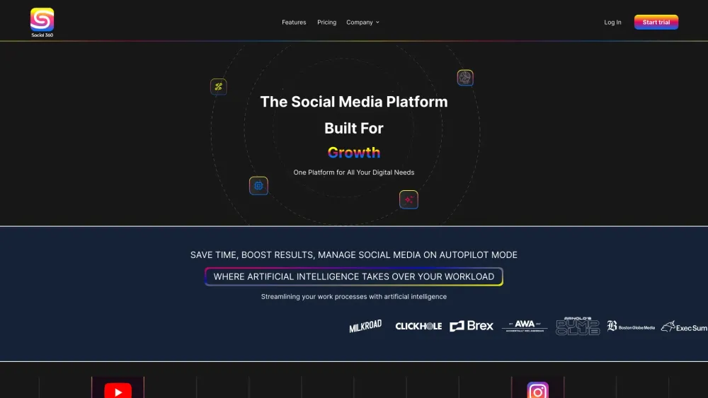 Social360 Website screenshot