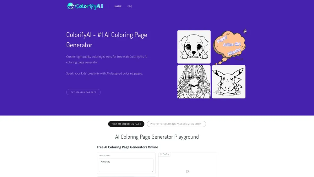 ColorifyAI Website screenshot