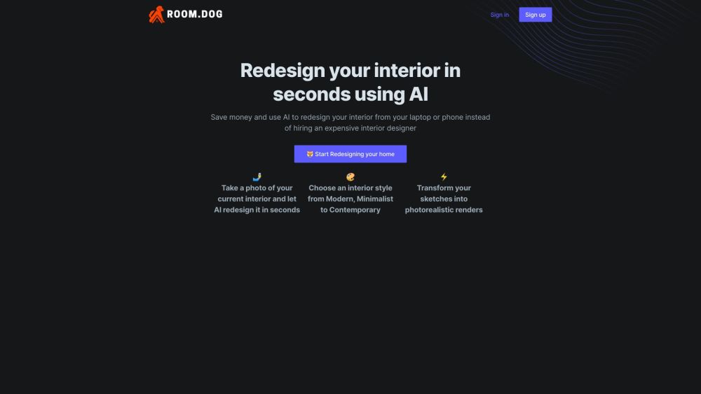 RoomDog Website screenshot