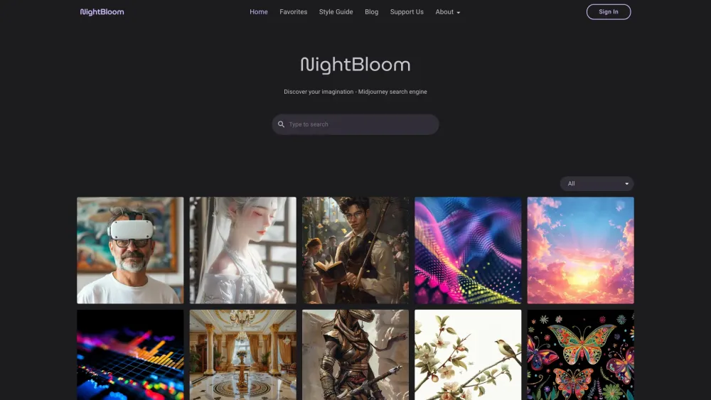 NightBloom Website screenshot