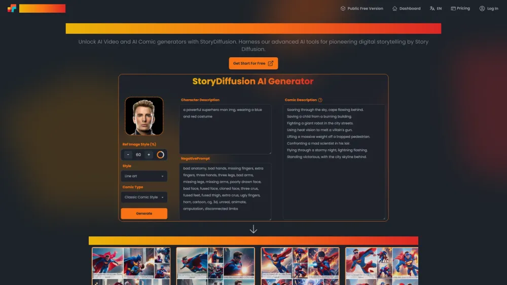 StoryDiffusion Website screenshot