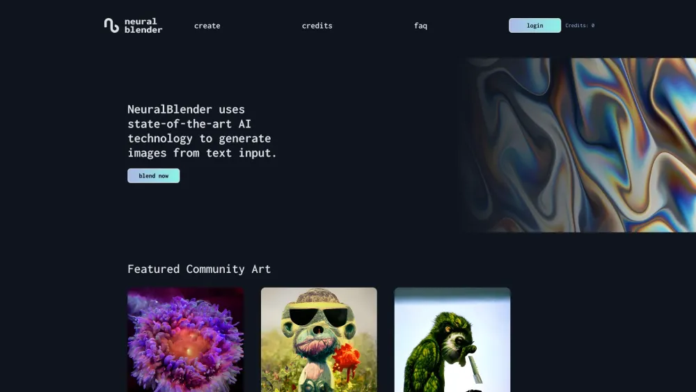 NeuralBlender.com Website screenshot