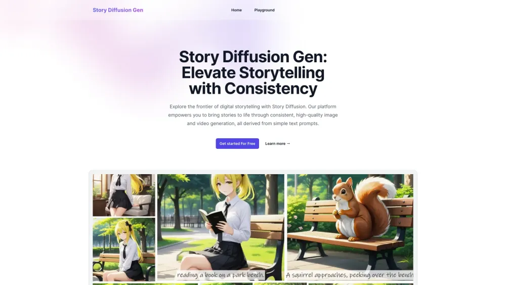 Story Diffusion Gen Website screenshot