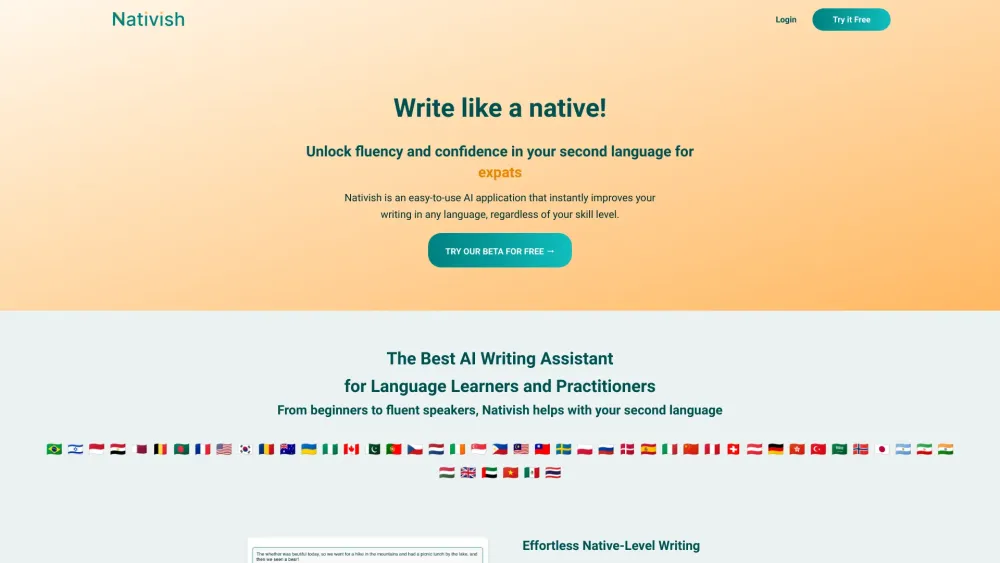 Nativish Website screenshot