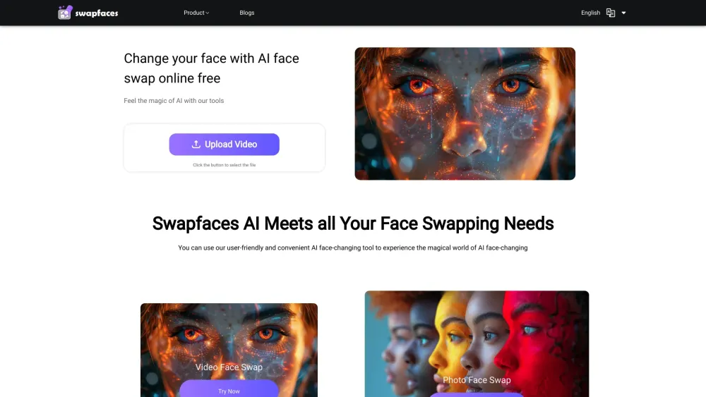 Swapfaces Website screenshot