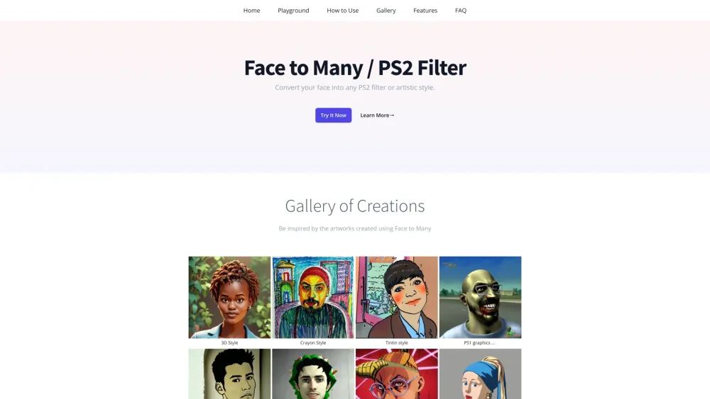 Face to Many Website screenshot