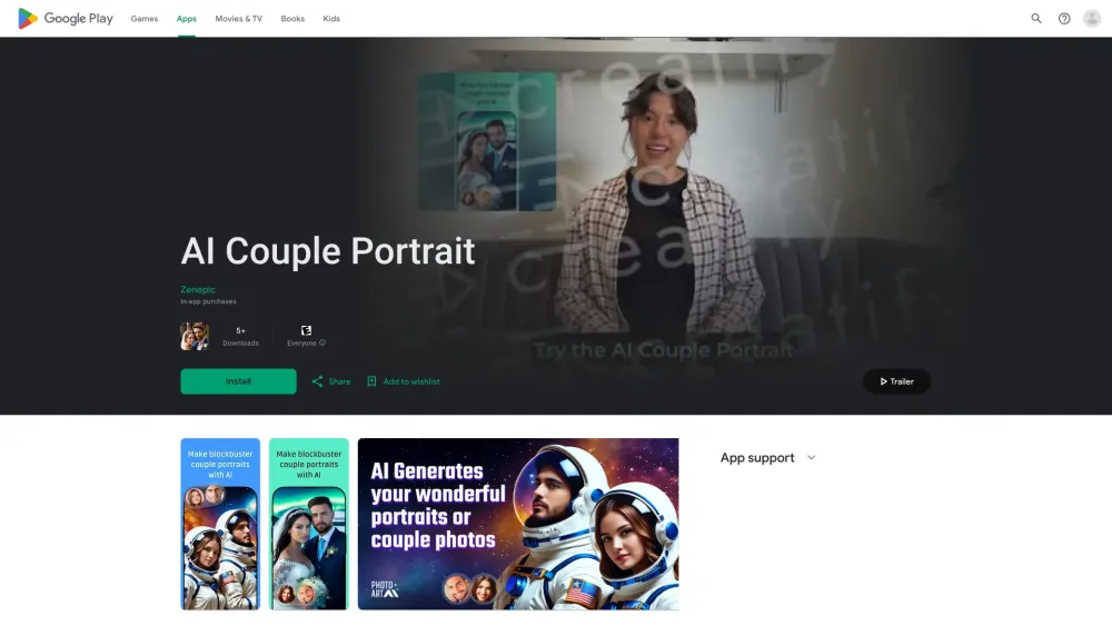 AI Couple Portrait Website screenshot